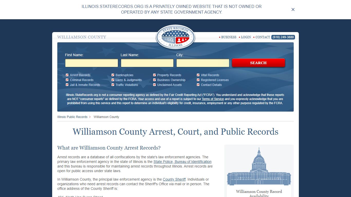 Williamson County Arrest, Court, and Public Records