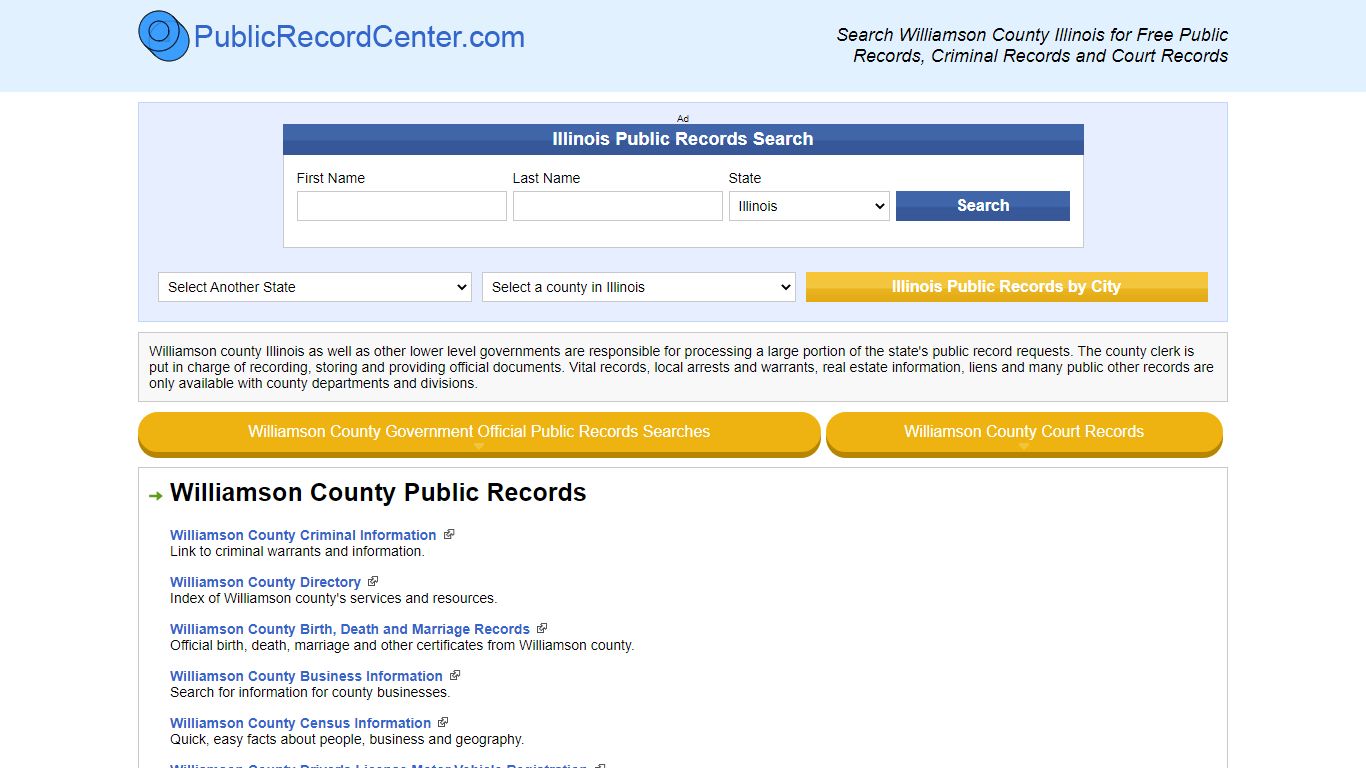 Williamson County Illinois Free Public Records - Court ...